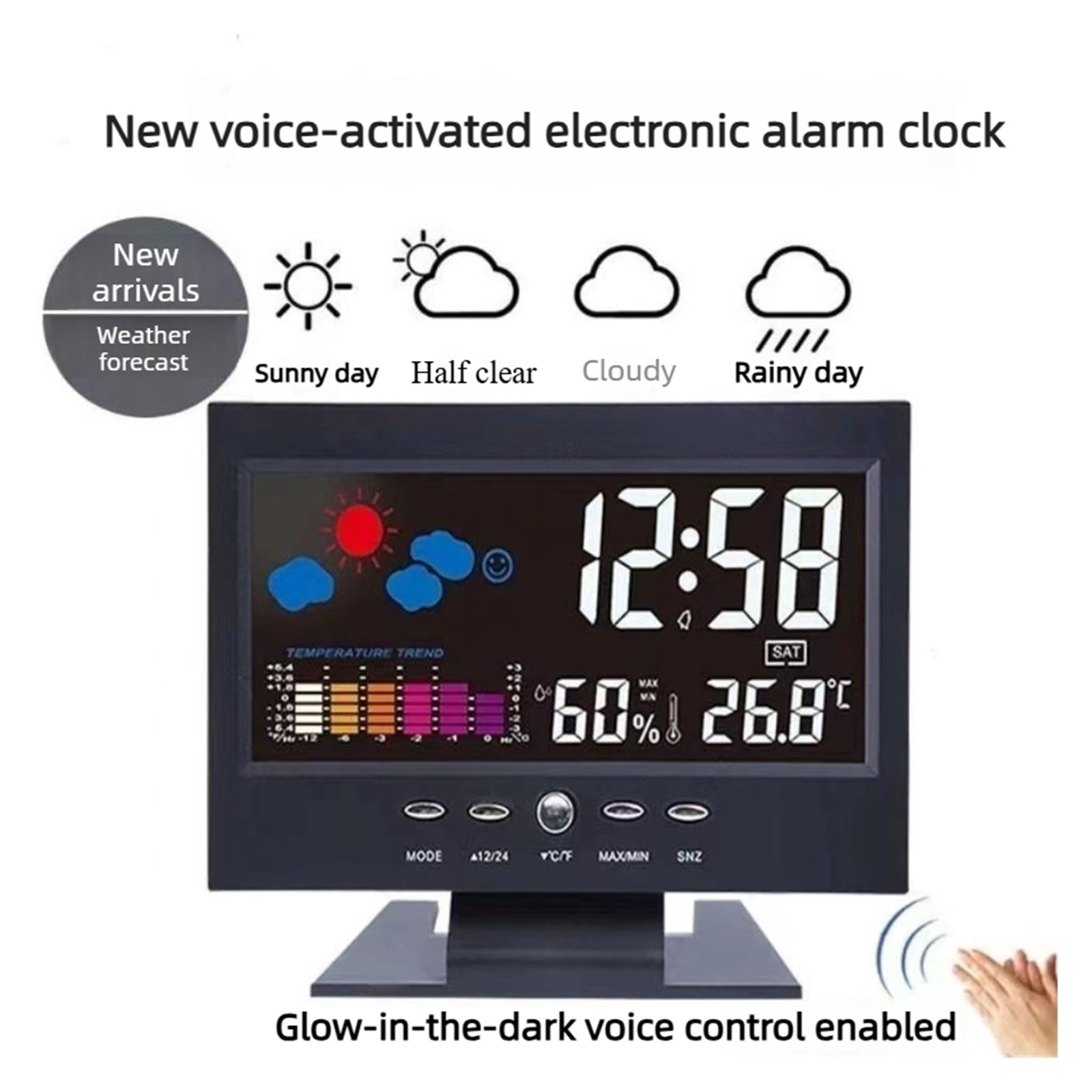 Wireless Weather Station with Color Screen, Digital Calendar Alarm Clock