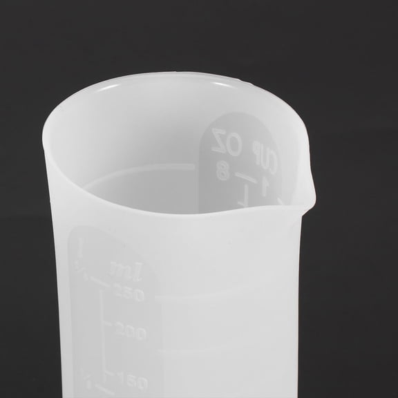 DRAFIDEEP Flexible Silicone Measuring Cup with Clear Markings, Transparent White, Perfect for Cooking, Baking, and Home Kitchen Use