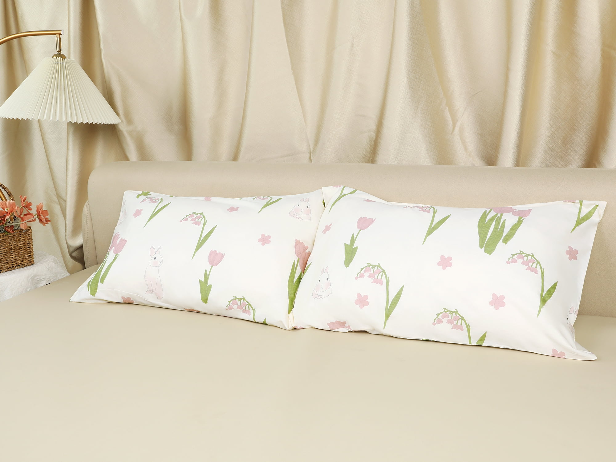 Unique Bargains Pillowcase Cotton Floral Pillow Cases with Envelope Closure Purple Flower