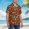thumbnail image 5 of Daiia Retro Coffee Hawaiian Shirt for Men Gentle Cotton Regular Short Sleeve Casual-3X-Large, 5 of 9