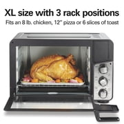 Hamilton Beach Easy View XL Air Fryer Toaster Oven with Sure-Crisp Air Fry technology, 6 Slice, 5-in-1 Countertop Oven, Black