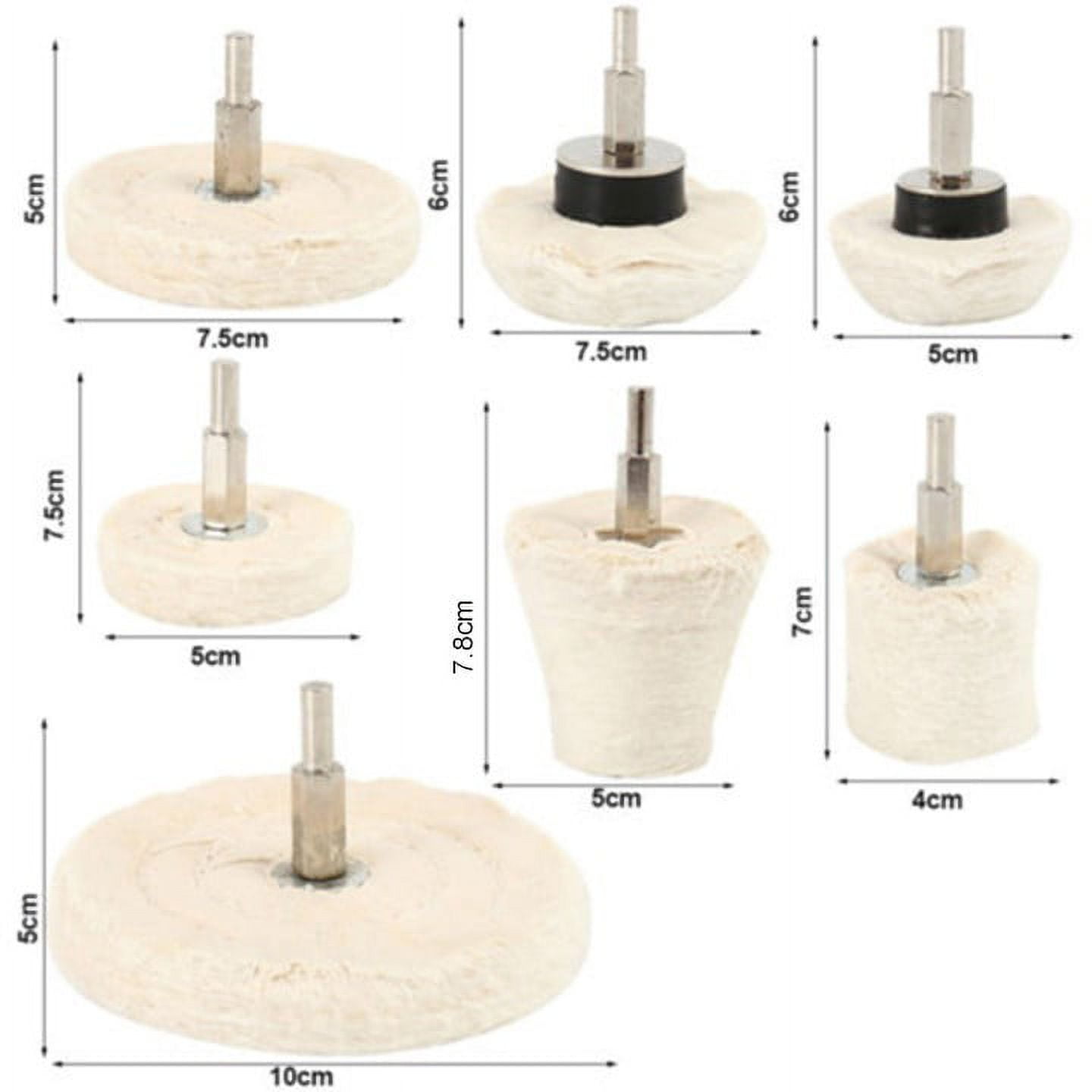 7Pc/Set Buffing Pad Polishing Mop Car Wheel Buffer Polisher Kit Drill Attachment Smile Home