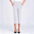 thumbnail image 4 of Noric Women's Plus SizeCapri Pants High Waist Casual Cropped Leggings with Button Pockets for Summer, 4 of 6
