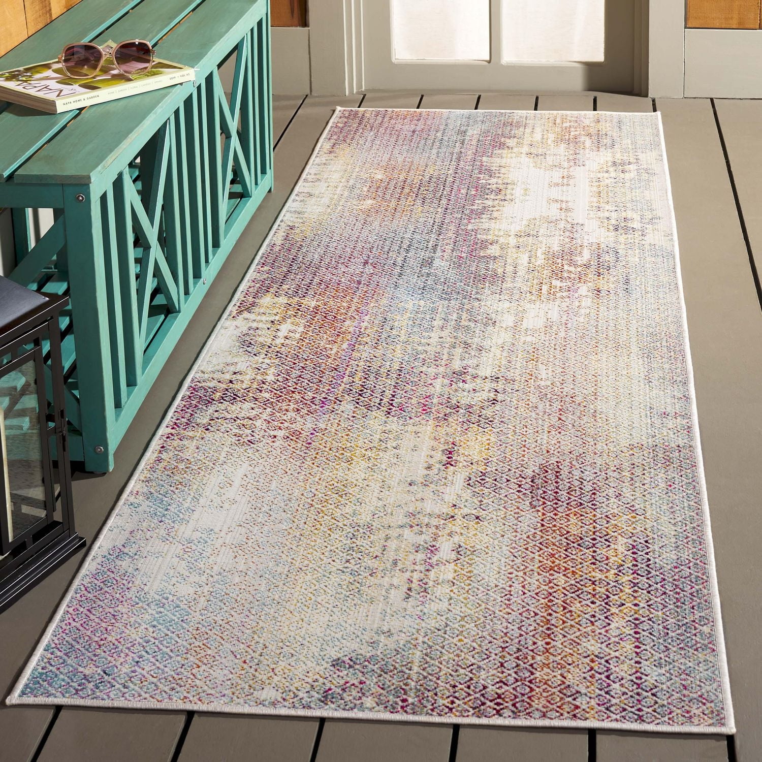 SAFAVIEH Rainbow Kameron Abstract Indoor/Outdoor Area Rug