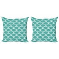 thumbnail image 1 of Floral Throw Pillow Cushion Cover Pack of 2, Monochromatic Pattern with Dahlia Petals on Cold Toned Pastel Backdrop, Zippered Double-Side Digital Print, 4 Sizes, Pale Blue and Turquoise, by Ambesonne, 1 of 2