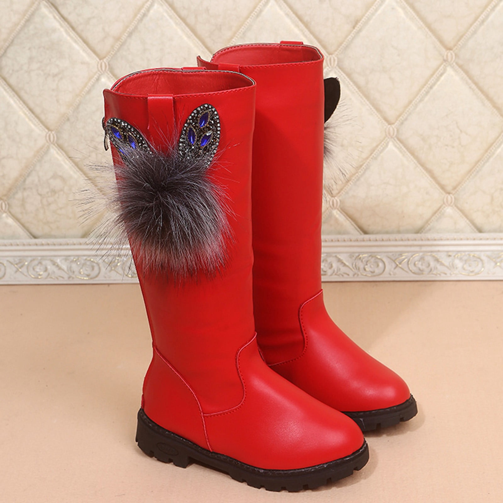 Lujianch Children Shoes Comfortable Soft Sole Boots Fashion High Boots Girls Princess Boots Girls Rain Boots With Designs