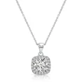 thumbnail image 2 of Radiant Jewelry 1CT Round Cut CZ Halo Pendant Necklace in Sterling Silver 14k White Gold Plated, 2 of 2