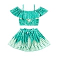 thumbnail image 3 of Toddler Girls 2 Pieces Tiana Swimsuit Princess Cosplay Bikini Set Ruffle Swimwear Bathing Suits, 3 of 6