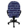 thumbnail image 3 of Navy Blue Office Chair Slipcover, Marine Inspired Rope Pattern Knots Aquatic Composition Abstract Ornamental, Protective Stretch Decorative Fabric Cover, Standard Size, Dark Blue White, by Ambesonne, 3 of 5