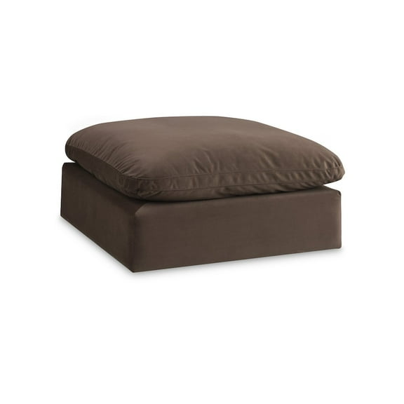 Meridian Furniture Comfy Brown Velvet Ottoman