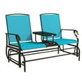 thumbnail image 3 of Canddidliike 2 Seater Glider, Glider Seat with Breathable Mesh Fabric Armrests for Outdoor as Backyard Garden Porch, Blue, 3 of 11