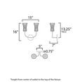 thumbnail image 5 of 16152CRNAB Maxim Lighting Camelot - 2 Light Wall Sconce-16 Inches Tall and 15 Inches Wide, 5 of 5
