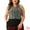 Black, variant on DARING DIVA Women's Plus Size Tweed Halter Neck Single Breasted Vest 1X Black