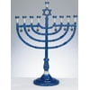 Rite Lite 12" Hanukkah Enameled Menorah with Star of David Charms - Blue/White
