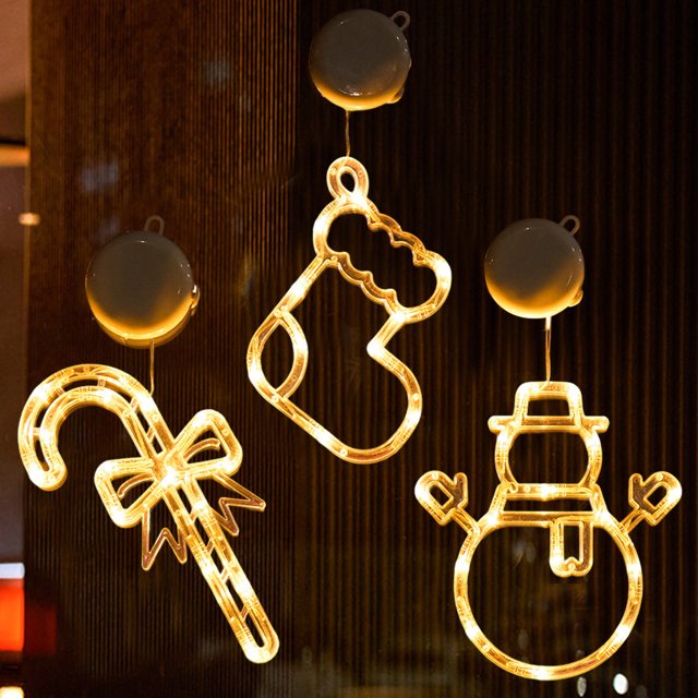 Christmas atmosphere decorative light LED light Christmas Green Santa suction cup light window light Hanging light window