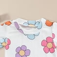 thumbnail image 4 of HCNTES Toddler Girl Pajama Set Floral Print Ruffle Short Sleeve Tee and Shorts 2 Piece Set Toddlers Girls Clothing Toddler Baby Girls Summer Outfits, 4 of 6