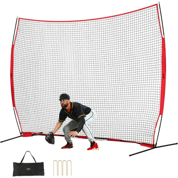 7X7ft/12X9ft/16X10ft/20x10ft Barricade Backstop Net, Ball Sports Barrier Netting, Portable Practice Net for Baseball Softball Lacrosse Hockey Basketball Equipment Training Net