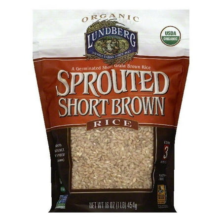 Lundberg Sprouted Short Grain Brown Rice, 16 OZ (Pack of