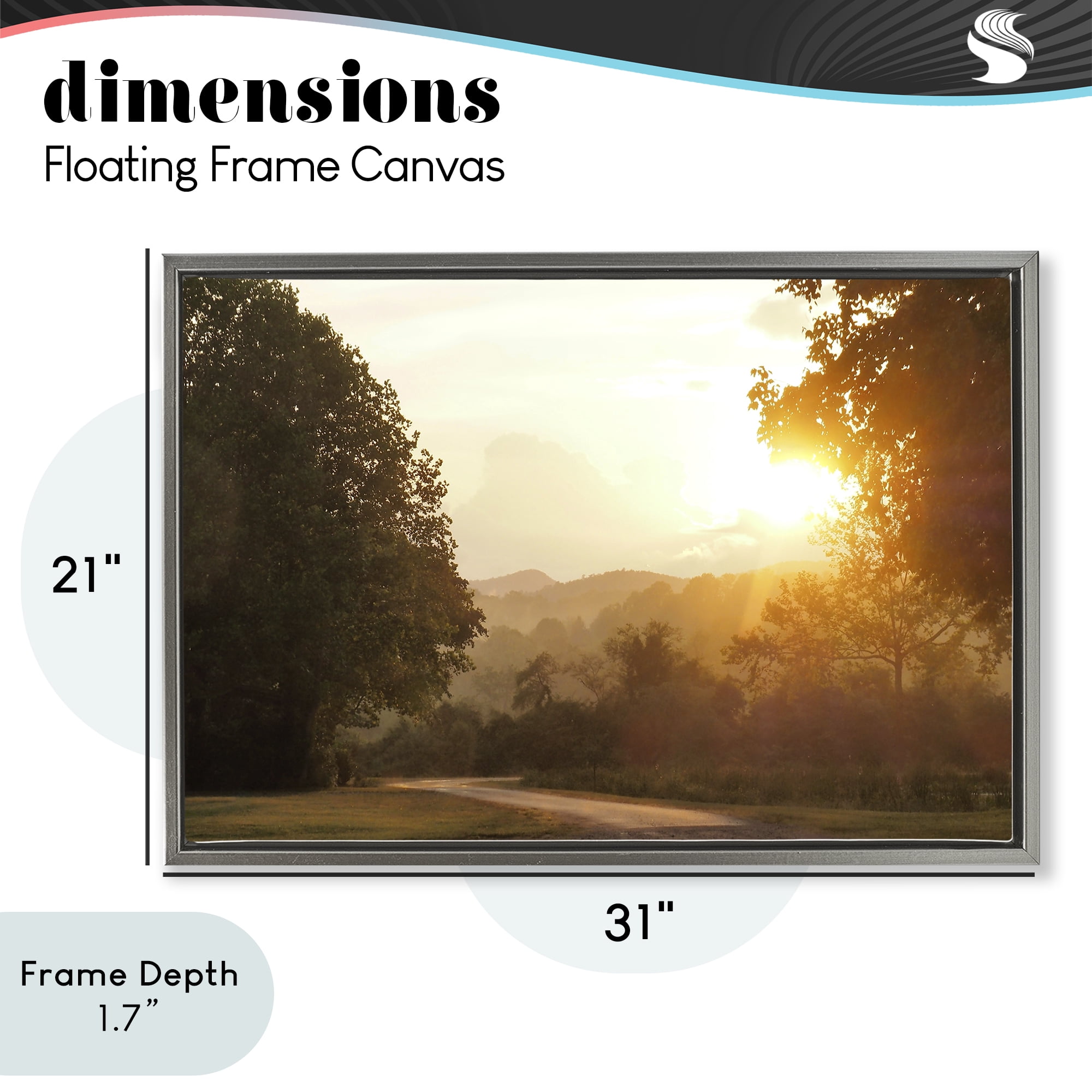 Stupell Industries Golden Morning Between Trees Gray Framed Floater Canvas Wall Art, design by Gail Peck