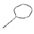 thumbnail image 3 of Unisex Colgante de madera Collar Cruz Rosario Cuentas Collares Cadena (Café), 3 of 4