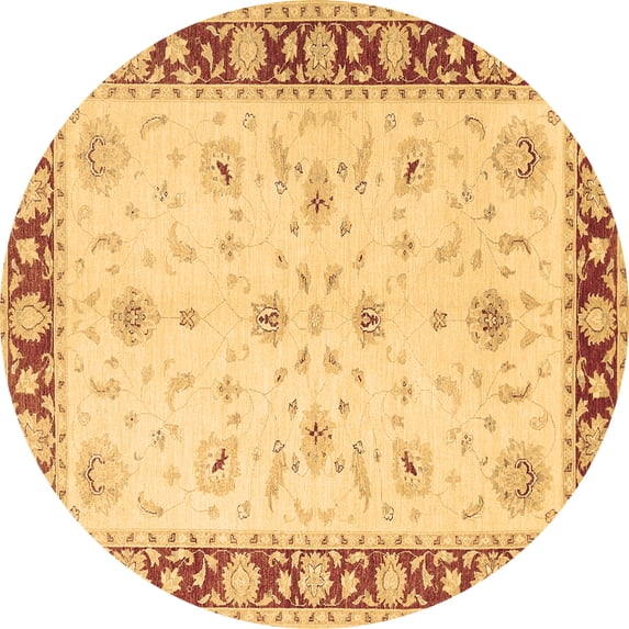 Ahgly Company Indoor Round Persian Brown Traditional Area Rugs, 5' Round