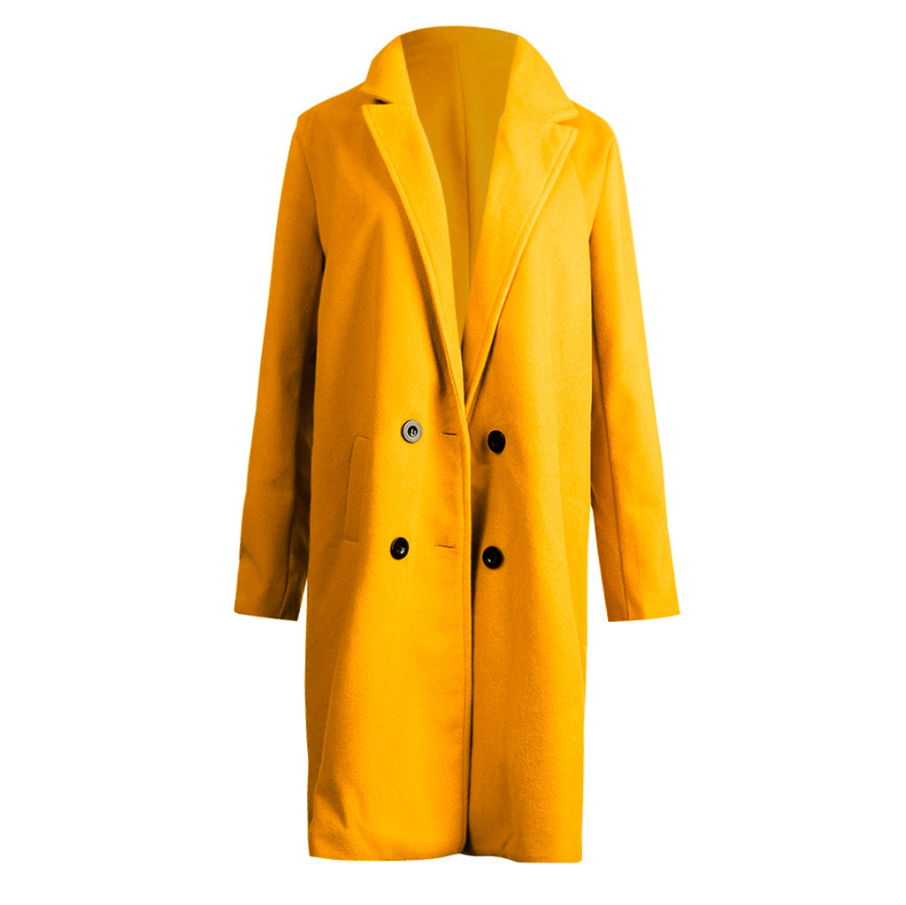 MIARHB Women Long Wool Coat Elegant Blend Coats Slim  Female Long Coat Outerwear Jacket - image 4 of 5
