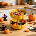 thumbnail image 5 of Halloween Pumpkin Shaped Serving Tray with Lid, Creative Double Tier Plastic Snack Box Container for Candy Fruit and Nut Serving, 5 of 6