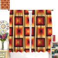 thumbnail image 3 of Geometric 70s Curtains, Abstract Orange Red Yellow Square Vintage 1960s, Bedroom Living Room Kitchen Blackout Curtains\u201842X54 Inch, 3 of 6