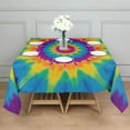thumbnail image 3 of Colorful Tie Dye Star Pattern Square Tablecloth,Waterproof Square Table Cover,Wipeable Spillproof Washable Table Cover for Home Kitchen Party Decor 42"X42"(107x107cm), 3 of 6