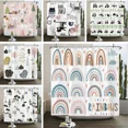 Cute Little Animal Shower Curtain Baby Room Decor Waterproof Kawaii