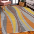 thumbnail image 3 of Vintage Decorative Rug, Retro Vibrant Stripes Funky Lines Design Patterns Abstract Print, Quality Carpet for Bedroom Dorm and Living Room, 6 Sizes, Earth Yellow, by Ambesonne, 3 of 4