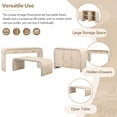 thumbnail image 5 of Retro Wooden Silhouette Sectional Three-Piece Set with Curved Art Deco Design, Containing Sideboard, Console Table and Coffee Table, Suitable for Dining Room, Living Room and Entrance, Natural, 5 of 9