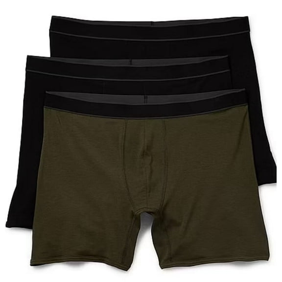 2X Large - Stafford Super Soft Big and Tall Mens 3 Pack Boxer Briefs - Green/Black