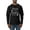 Black, variant on Autumn Leaves and Pumpkins Please Black and White Distress Filter Halloween Men Long Sleeve Shirt, White, Large