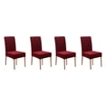 thumbnail image 2 of Youkk 2pcs/set Dirt-proof Velvet Chair Covers - Exquisite Craft Elastic Belt Machine Washable Dining Room Wine Red 2 pcs 2Set, 2 of 6
