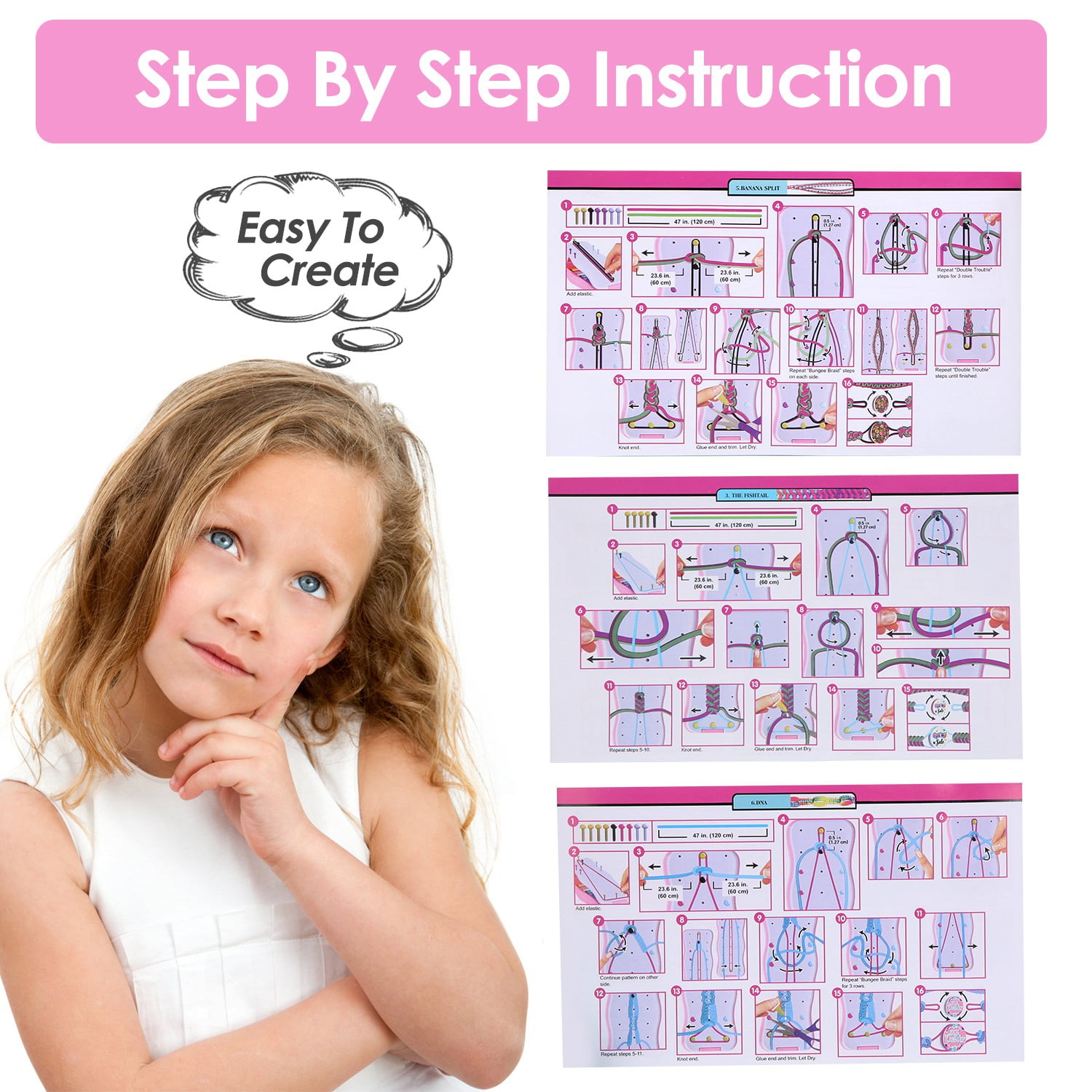 66Pcs DIY Charm Bracelet Making Kit with Gift Box, Jewelry Making Kit for 6-12 Years Old Kids