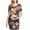B-Multicolor, variant on breaise Solid Color & Floral Side Ruch Maternity Dress Crew Neck Bodycon Dress Short Sleeve Baby Shower Dress Casual Lounge Pregnancy Dress Daily Wear