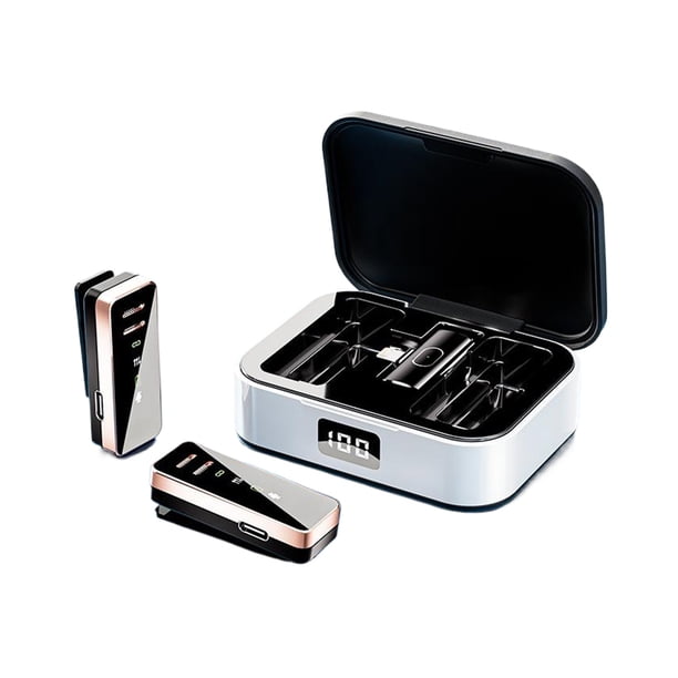 Methold Micrófono de solapa portátil ABS USB para una voz clara y fácil de usar. Micrófono de solapa inalámbrico fácil de usar. Teléfono y Comunicación tipo-c S18