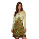 thumbnail image 4 of Vestido de ciervo de Navidad para mujer, minivestido de manga larga, corte en A, talla grande, informal, 3D, árbol de Navidad, copo de nieve, 4 of 5