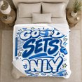 thumbnail image 5 of Volleyball Good Sets Only, Cozy Typography Art Scene, Warm Flannel Blanket for Living Room and Reading Nook with Detailed Artwork, Art Lovers Thanksgiving Gift, Artistic Home Decor, 5 of 9