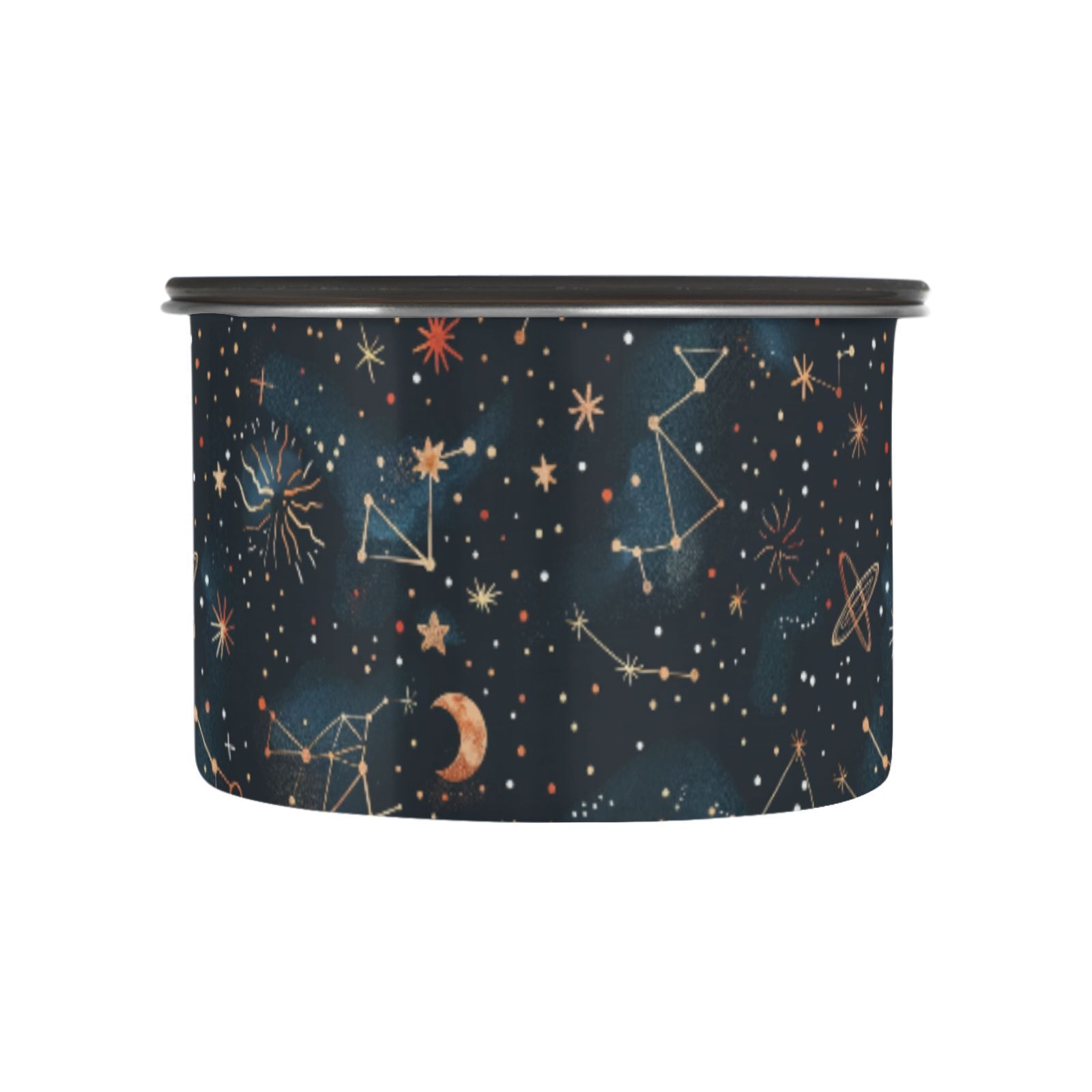 Constellation Moon Stars Airtight Coffee Bean Canister 30oz Food Storage Containers with Lids For Gournd, Tea, Sugar, Flour, Rice, Cereal, Candy Cookie Jar