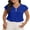 03 Royal Blue, variant on Womens Summer Tops Short Sleeve V Neck Dressy Casual Chiffon Blouses T Shirts Tops