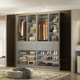 thumbnail image 4 of Homieasy 4.6ft Free Standing Closet Organizer with Drawers & Shelves, Heavy Duty 1200lb Capacity Wardrobe System for Small Walk-in Closets,Gray, 4 of 7
