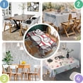 thumbnail image 4 of Red and White Striped Baseballs Pattern Rectangle Tablecloth 60"x84",Waterproof Polyester Rectangle Table Cloth, Wipeable Spillproof Polyester Tablecloth for Dining, Camping, Indoor and Outdoor, 4 of 5