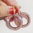 thumbnail image 3 of CNKOO Fashion Rhinestone Double Circle Hoop Earrings for Women Geometric 8 Infinity  Rings Drop Earrings Party Jewelry Charm, 3 of 5