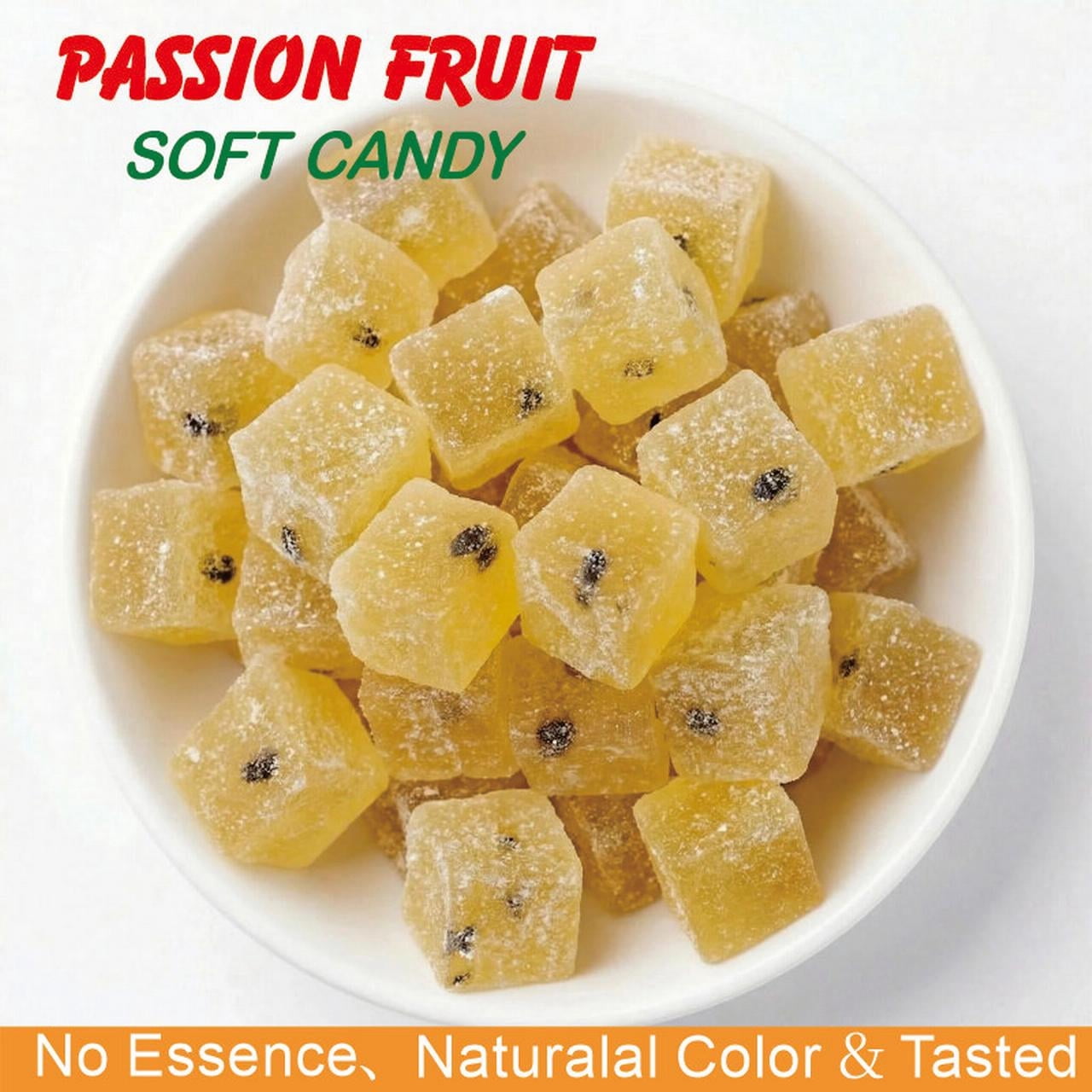 Kabeis Passion Fruit Flavored Chews Chewy Gummy Candy 1.76oz per bag(Pack of 3)