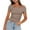 Khaki, variant on Lovskoo 2024 Women's One Off The Shoulder Top Short Sleeve Boat Neck Ruched Going Out Crop Top Slim Summer Y2K T Shirt Black XL