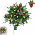 thumbnail image 1 of HLONK Faux Holiday Planter Filler - Christmas Holiday Planter Decorations - LED Holiday Planter Greenery Outdoor Holiday Planter With Lights Prelit Decor - Planting Christmas Trees in the, 1 of 7