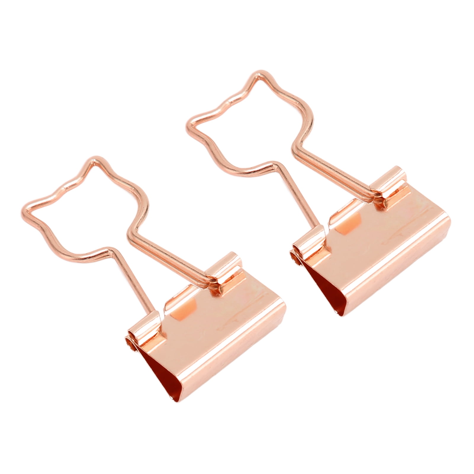 Riousery 100pcs Cat Shape Binder Clips, Rose Gold Hollow Metal Paper Clips for Documents, 7.87 inches / 20.0 cm