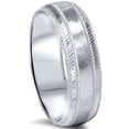 thumbnail image 2 of Pompeii Mens White Gold Fancy 6mm Comfort Fit Wedding Band Ring (,), 2 of 2